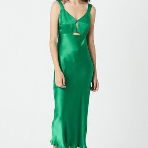 green slip dress